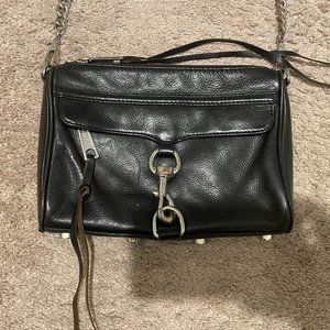 Black Rebecca Minkoff Chain-Link Crossbody Purse, Mini M.A.C. Style